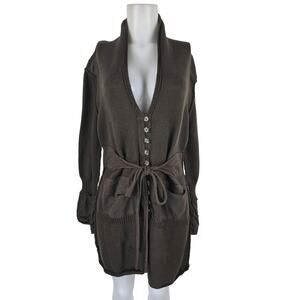 Pure HandKnit Bohemian Festive Women's Brown Cardigan L - XL NWT